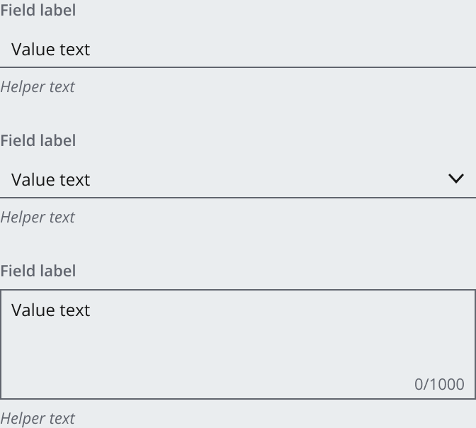 Example showing secondary field on secondary background